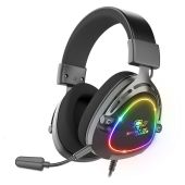 Spirit of Gamer ELITE-H40 RGB gamer fejhallgató - Fekete, Stereo, Over-Ear, mikrofonos, RGB, 3.5mm jack, vezetékes