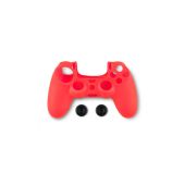 Spartan Gear - Playstation 4 Kontroller Szilikon Védőborítás + Thumb Grips (PS4)- Piros