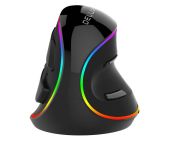 Delux M618Plus vezetékes vertikális RGB egér - Fekete, vezetékes