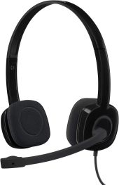 Logitech H151 Mikrofonos headset - fekete, mikrofonos, vezetékes