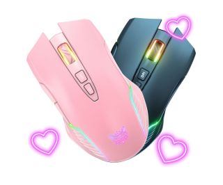 Onikuma CW905 2.4G Vezeték nélküli fekete Gaming egér + Onikuma CW905 2.4G Pink Gaming egér
