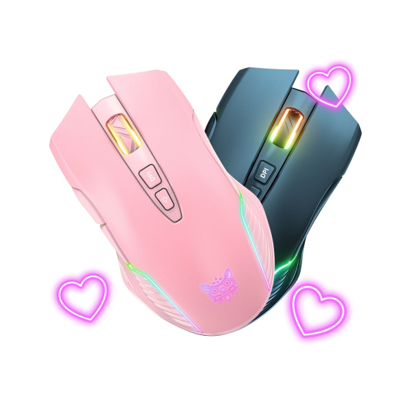 Onikuma CW905 2.4G Vezeték nélküli fekete Gaming egér + Onikuma CW905 2.4G Pink Gaming egér