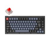 Keychron V1 Knob RGB Gamer Red Mechanikus Billentyűzet - Fekete - Angol Kiosztás!, RED switch, RGB, Mechanikus, TKL, fém, vezetékes