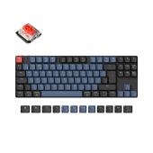 Keychron K1 Pro Vezeték Nélküli Red Mechanikus Gamer Billentyűzet - Fekete-Kék - Angol Kiosztás!, RED switch, RGB, Mechanikus, TKL, fém, vezeték nélküli, wireless, USB