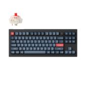 Keychron V3 Max Vezeték Nélküli Red Mechanikus Gamer Billentyűzet - Fekete-Kék - Magyar Kiosztás!, RED switch, RGB, Mechanikus, TKL, vezeték nélküli, wireless