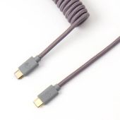 Keychron Coiled Aviator USB-C M/M Adatkábel - 0.9m Szürke (+USB-C - USB-A adapter) - Kábelek