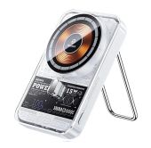 Remax Magnetic Metal MP-1 MagSafe Vezeték Nélküli Gyorstöltő Powerbank 10000mAh - Fehér - Power bank