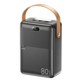 Remax Piloteer Series RPP-118 Gyorstöltő Powerbank 80000mAh - Fekete