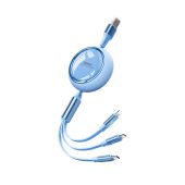 Remax Linon Series 3 in 1 Retractable gyorstöltő kábel 15W - Kék - Kábelek