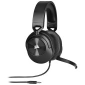 CORSAIR HS55 Gamer Headset - Carbon, 7.1, Over-Ear, mikrofonos, 3.5mm jack, vezetékes