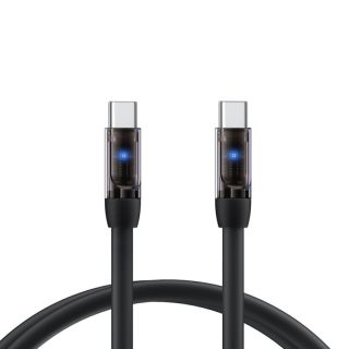 Remax Mecha Series Liquid Silicone Hajlékony USB Type-C gyorstöltő kábel 100W - Fekete