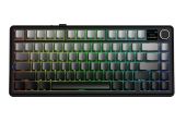 AULA F75 Max Vezeték Nélküli Mechanikus Gamer Billentyűzet - Fekete, EGYEDI switch, RGB, Mechanikus, TKL, fém, anti ghosting, vezeték nélküli, wireless, USB
