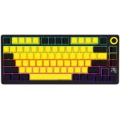 LORGAR KBP7075W Vezeték Nélküli Mechanikus Gamer Billentyűzet - Fekete/Sárga (Angol Kiosztás), EGYEDI switch, RGB, Mechanikus, TKL, fém, vezeték nélküli, wireless, USB