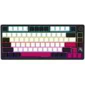 LORGAR KBP7075W Vezeték Nélküli Mechanikus Gamer Billentyűzet - Fekete/Piros (Angol Kiosztás), EGYEDI switch, RGB, Mechanikus, TKL, fém, vezeték nélküli, wireless, USB