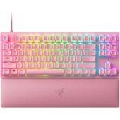 Razer Huntsman V2 TKL Gamer Billentyűzet - Pink (Angol Kiosztás), RGB, TKL, fém, anti ghosting, csuklótámasz, vezetékes