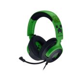 Razer Kraken V4 X Gamer Headset - Minecraft Edition, 7.1, Over-Ear, mikrofonos, RGB, USB, vezetékes