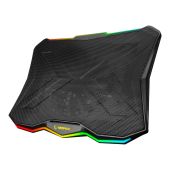 Rampage AD-RC8 SHOWY - Notebook/Laptop Hűtőpad - 17,3"-ig, 17col, USB, RGB, LED