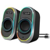 Spirit of Gamer Fanatic 500 - Bluetooth Hangszóró 2.0 - Fekete, Stereo, RGB, jack, USB