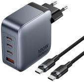 Vention TZ-FETH0-EU USB + USB-C Gyorstöltő Hálózati Adapter - Fekete - Hálózati töltő adapter