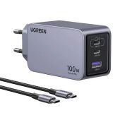 UGREEN Nexode Pro USB + USB-C GaN Gyorstöltő Hálózati Adapter 100W - Szürke - Hálózati töltő adapter