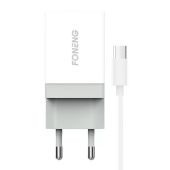 Foneng K210 USB Hálózati Adapter + Micro-USB kábel - Fehér - Hálózati töltő adapter