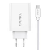 Foneng EU43 USB-C Gyorstöltő Hálózati Adapter + USB-C Kábel - Hálózati töltő adapter