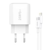 Foneng EU40 USB-C Gyorstöltő Hálózati Adapter 25W + USB-C-Lightning Kábel - Hálózati töltő adapter