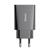 Baseus Speed Mini USB-C Gyorstöltő Hálózati Adapter 20W - Fekete