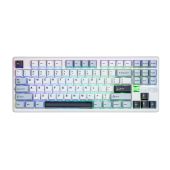 AULA F87 PRO V2 Vezeték Nélküli Mechanikus Gamer Billentyűzet - Fehér-Kék
