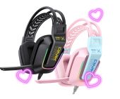Onikuma X13 Vezetékes Gamer Fejhallgató RGB világítással - Fekete, Stereo, Over-Ear, mikrofonos, RGB, 3.5mm jack, vezetékes