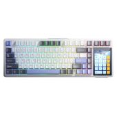 AULA L99 Tri-Mode Vezeték Nélküli Mechanikus Gamer Billentyűzet Érintőképernyővel - Fehér