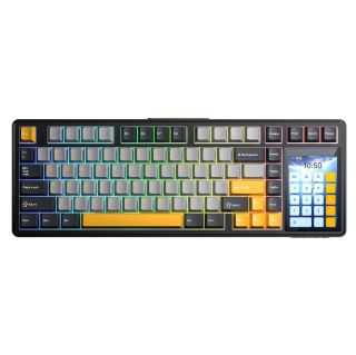 AULA L99 Tri-Mode Vezeték Nélküli Mechanikus Gamer Billentyűzet Érintőképernyővel - Fekete