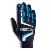 Sparco Hypergrip+ gamer kesztyű, fekete/kék, M, szimulátor kesztyű, érintőképernyő kompatibilis