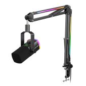 Fifine AM8proT dinamikus mikrofon, gémkar, fekete, USB-C, XLR, RGB
