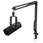 Fifine AM8T gamer mikrofon gémkarral, fekete, USB, XLR, RGB világítás