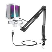 Fifine A6T AmpliGame, USB, RGB, kondenzátor, mikrofon, fehér