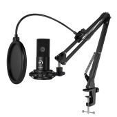 Fifine T669 Stúdió Mikrofon, Fekete, USB, Kondenzátor, PC, Mac, PS4, PS5