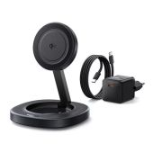 Baseus EnerFill FF11 Qi2 15W Mágneses Vezeték Nélküli Töltő Állvány + 20W Hálózati Töltő + USB-C Kábel, Fekete - Vezeték nélküli telefontöltők
