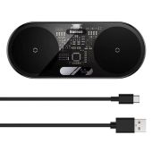 Baseus Digital LED Display 2-in-1 vezeték nélküli töltő, 20W, Qi, USB-C, fekete