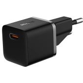 Baseus GaN5 Mini gyorstöltő, 20W, USB-C, GaN5, Power Delivery, Quick Charge 3.0, Fekete