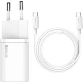 Baseus Super Si Quick Charger 1C 25W EU fali töltő, 25W, USB-C, gyorstöltés, Power Delivery, fehér