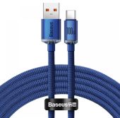 Baseus Crystal Shine Series USB-A to USB-C gyorstöltő adatkábel, 100W, 2m, kék - Kábelek
