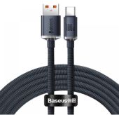 Baseus Crystal Shine 100W gyorstöltő adatkábel, USB-A, USB-C, 1.2m, Fekete