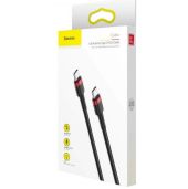 Baseus Cafule USB-C to USB-C PD 2.0 60W gyorstöltő és adatkábel, 2m, fekete/piros - Kábelek