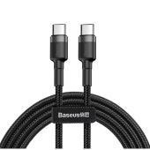 Baseus Cafule USB-C to USB-C kábel, 2m, 60W, PD 2.0, QC 3.0, fekete/szürke