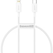 Baseus Superior Series USB-C to Lightning gyorstöltő adatkábel, 20W, 1m, fehér - Kábelek