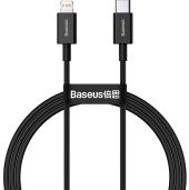 Baseus Superior Series USB-C to Lightning gyorstöltő adatkábel, 20W, 1m, fekete, USB-C, Lightning, gyorstöltés