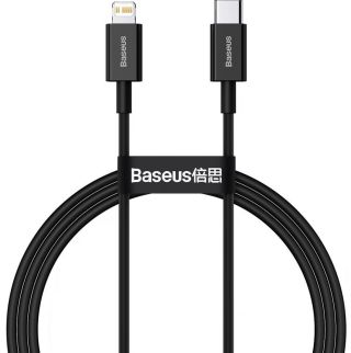 Baseus Superior Series USB-C to Lightning gyorstöltő adatkábel, 20W, 1m, fekete