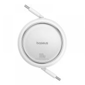 Baseus Free2Draw Mini automata behúzós USB-C kábel, 100W, 1m, fehér, USB-C, gyorstöltés