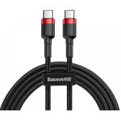 Baseus Cafule USB-C to USB-C kábel, 60W, 1m, Gyorstöltés, Power Delivery, Fekete/Piros